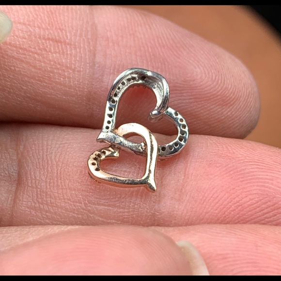 Kay jeweler silver rose gold Diamond heart pendant - Picture 2 of 5